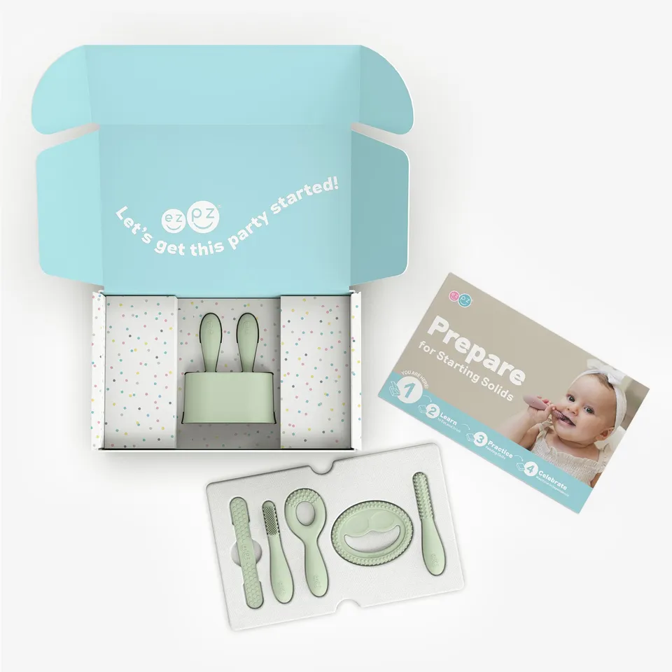 ezpz Kit 1 Beikost Starter Set 5-teilig Sage Silikon