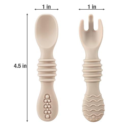 PandaEar Utensils Baby Besteck 6er-Set Löffel Gabel Silikon