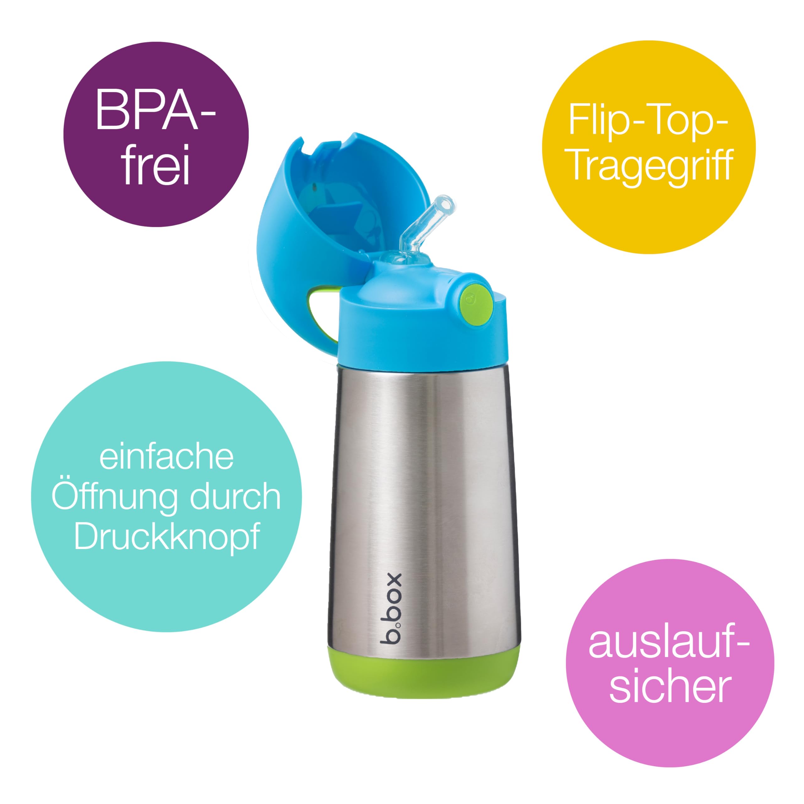 b.box Isolierflasche Trinkflasche Edelstahl 350 ml Blau