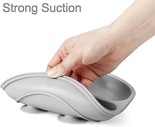 PandaEar Feeding Set Saugteller Löffel 4tlg Grau Grün