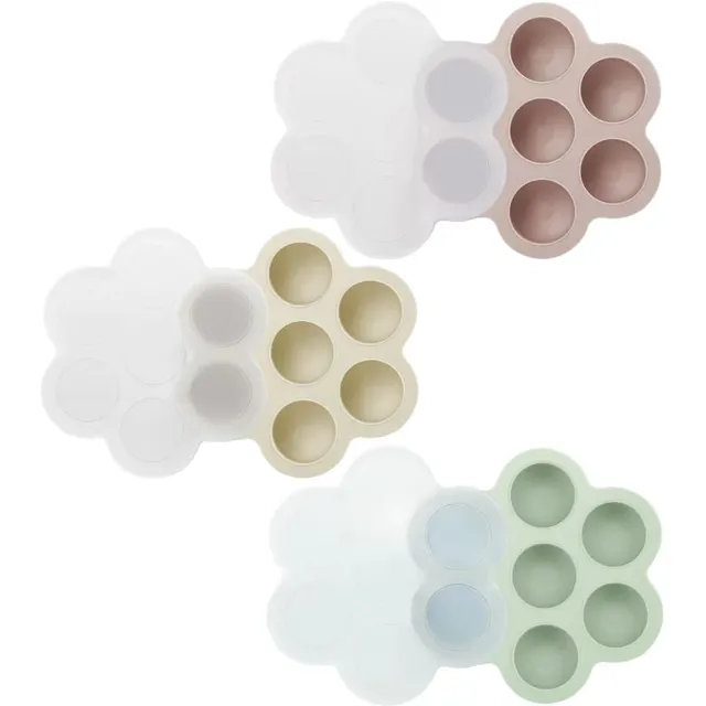 PandaEar Einfrierschale Silikon mit Deckel 3er Babybrei 1oz