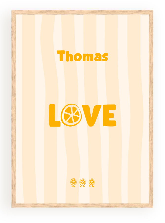 Les Petits Citrons La Papeterie Poster Love A4 mit Rahmen