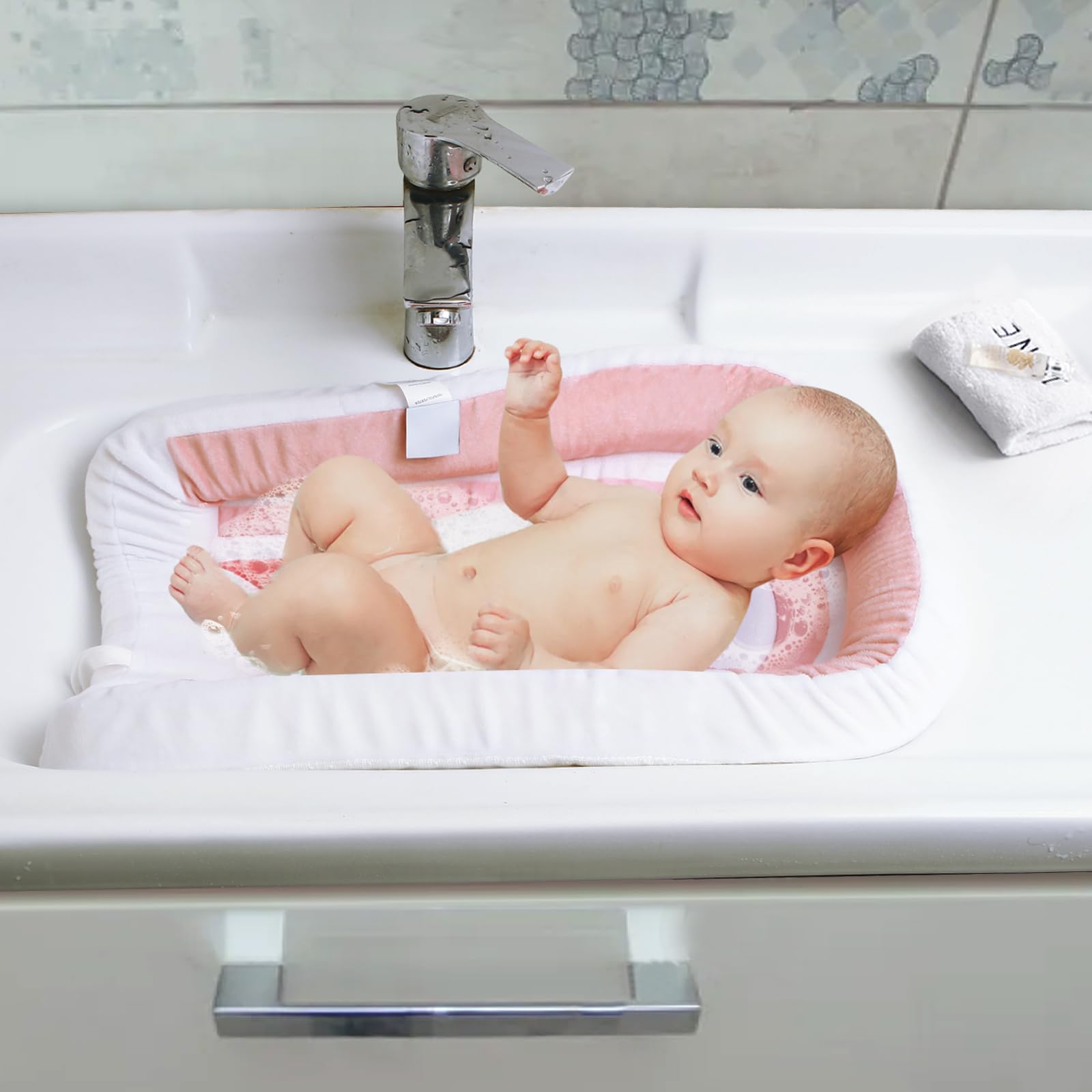 PandaEar Bad Badeauflage Baby Rosa Waschbecken Kissen