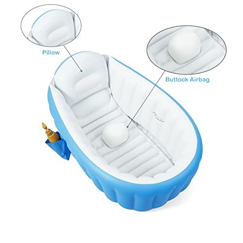 PandaEar aufblasbare Babybadewanne Blau mit Pumpe