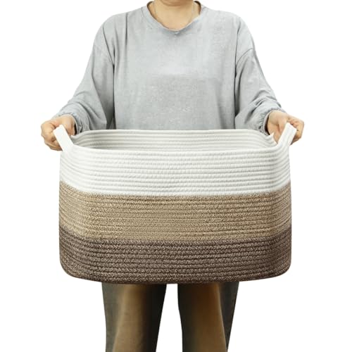 PandaEar Nursery Essentials Seilkorb Groß 70L mit Griffen