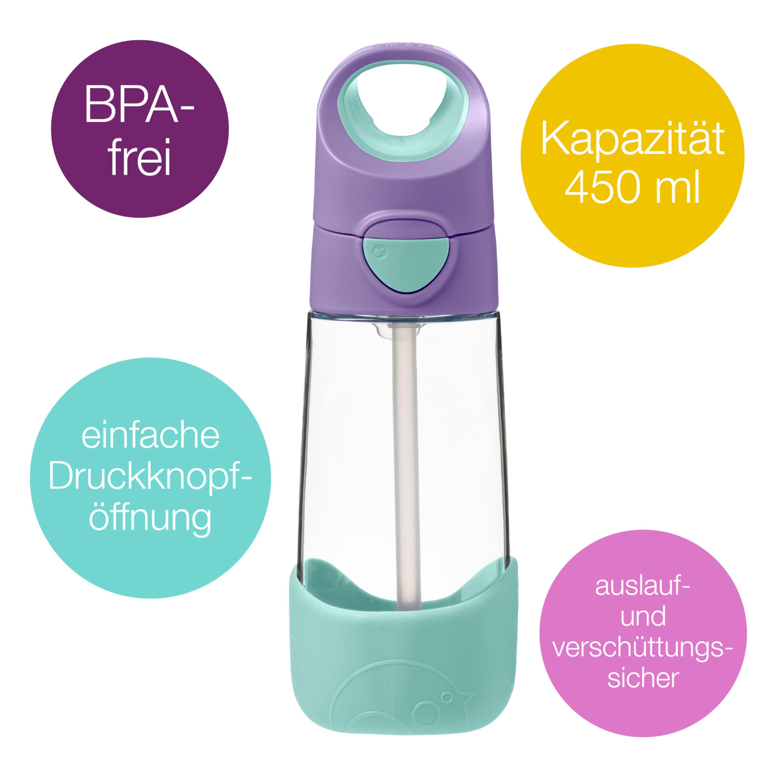 b.box Tritan Drink Bottle Trinkflasche Lila Pop 450 ml