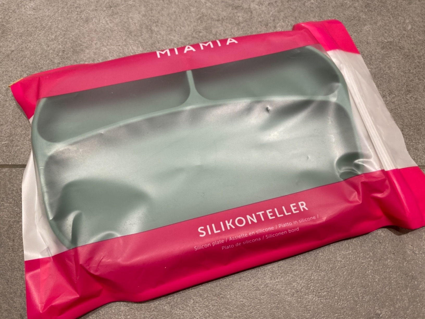 MiaMia Kindergeschirr Teller 3 Fächer Rose Silikon