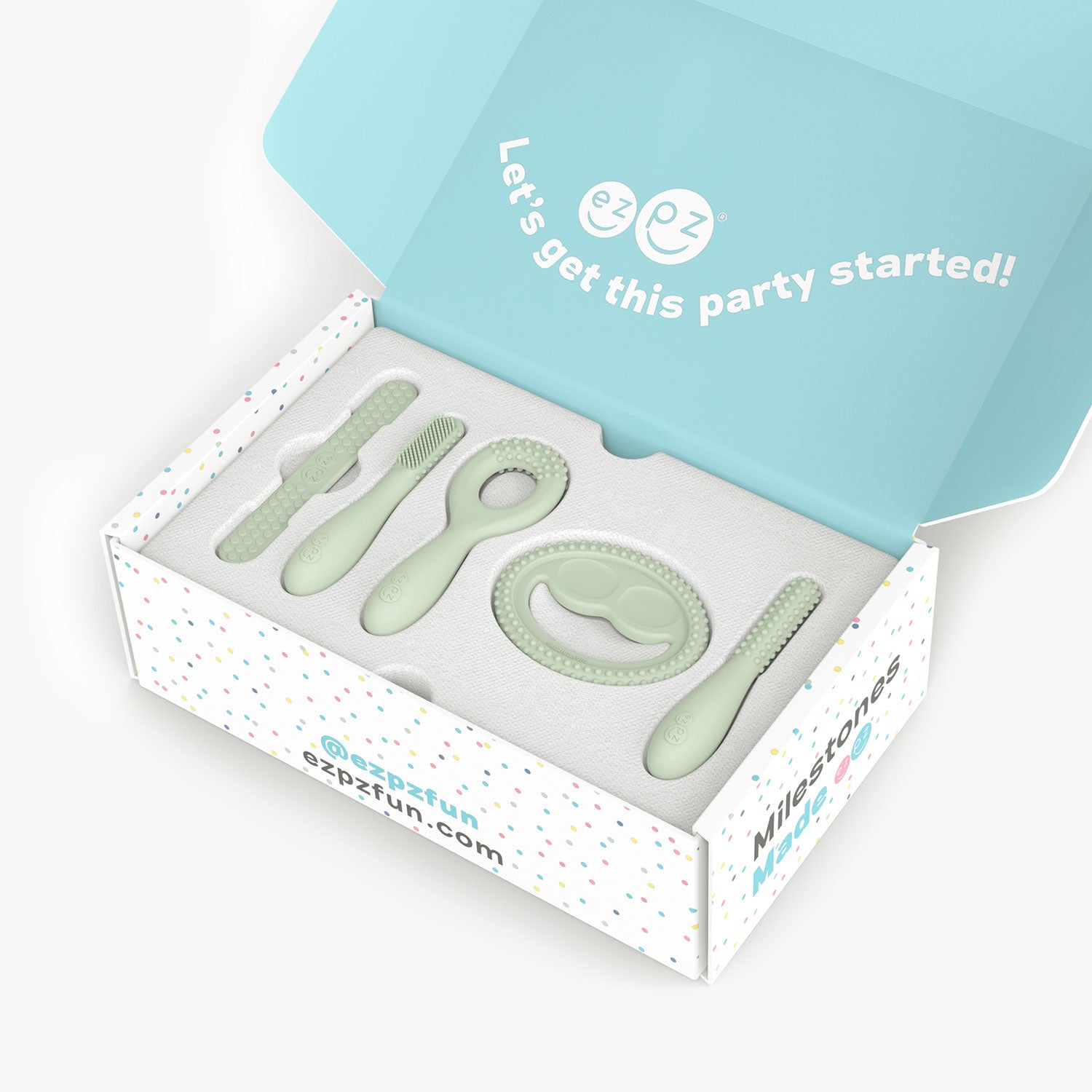 ezpz Kit 1 Beikost Starter Set 5-teilig Sage Silikon