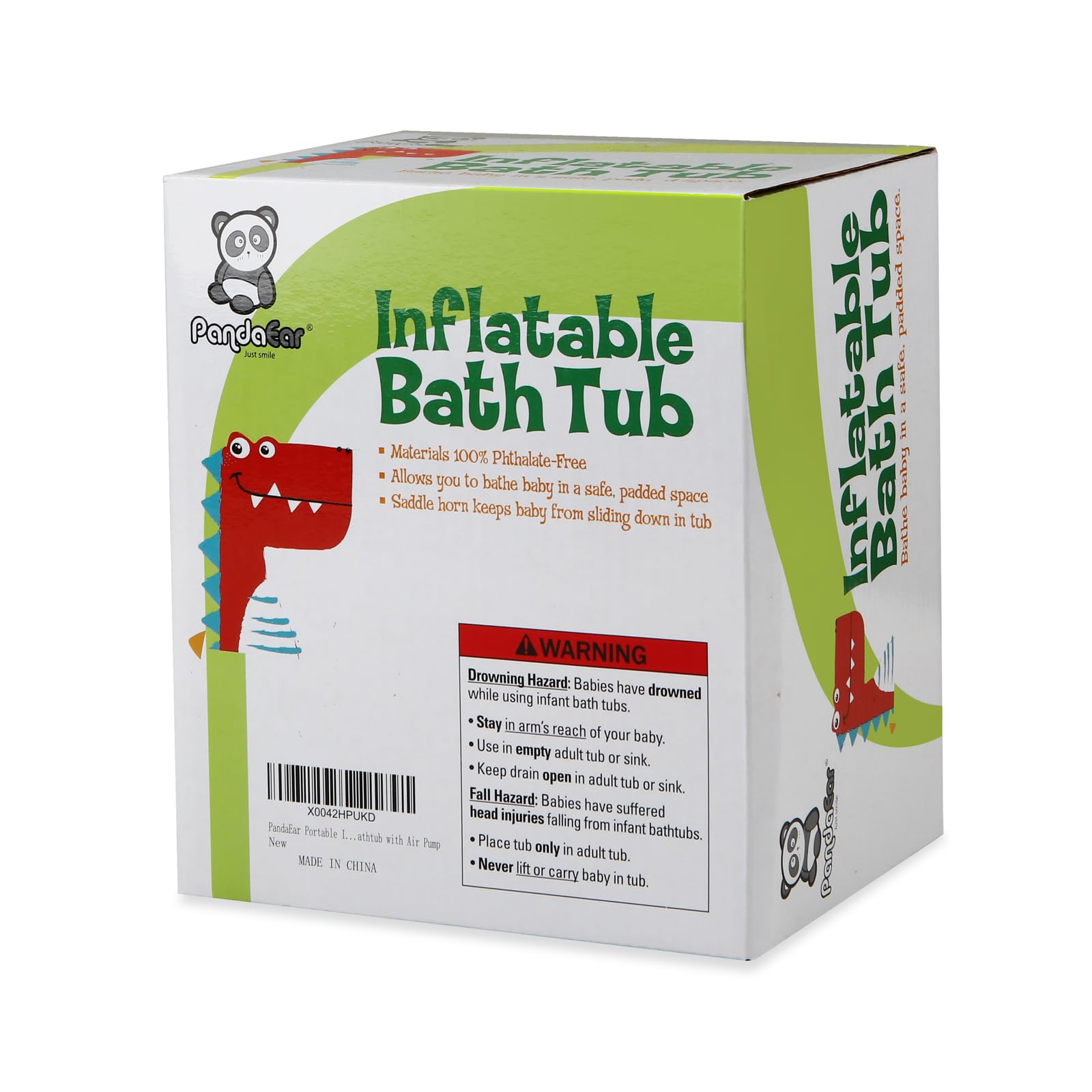 PandaEar Bathroom Inflatable Dinosaur Badewanne Blau Baby