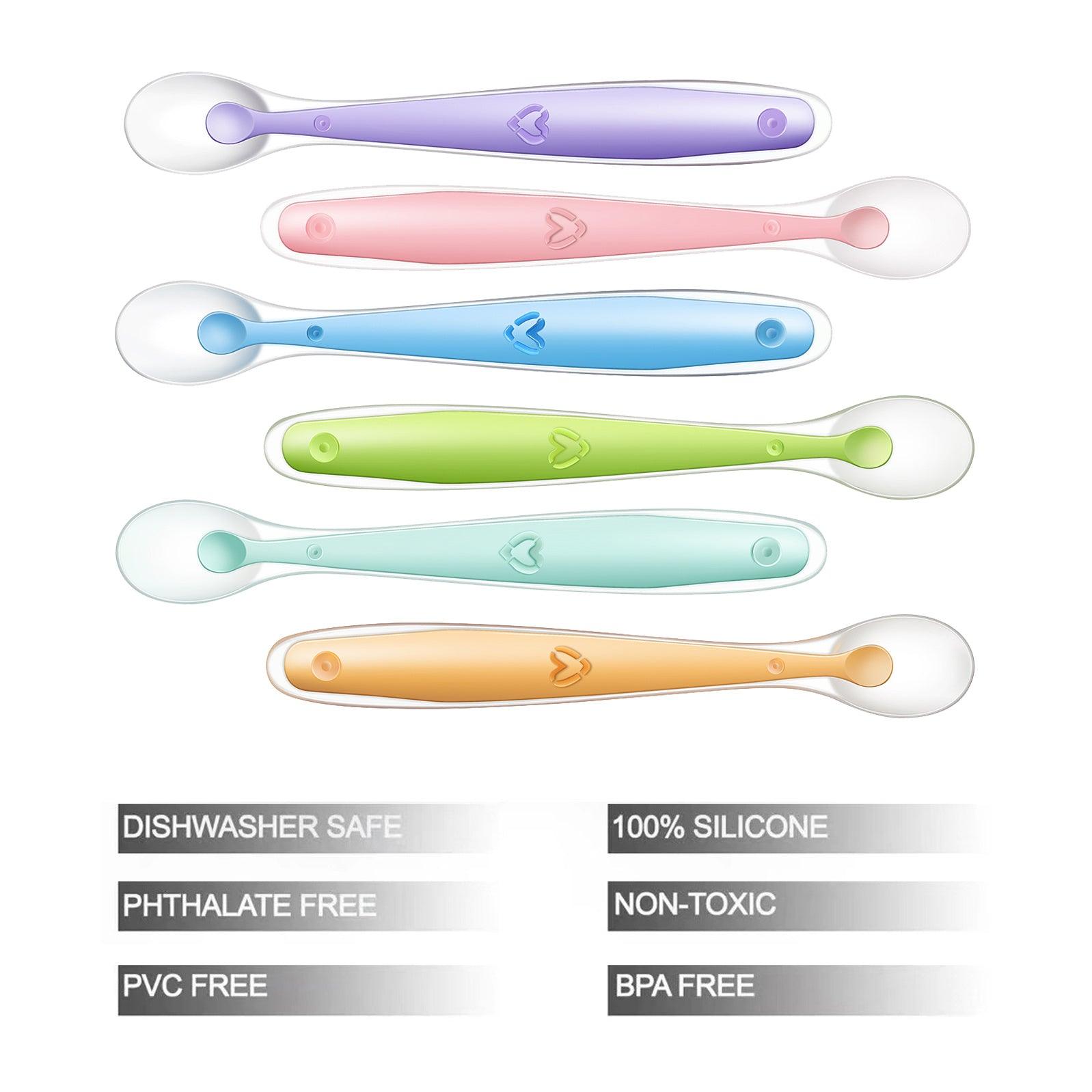 PandaEar Utensils Soft Spoons Babylöffel 6er Pack Silikon