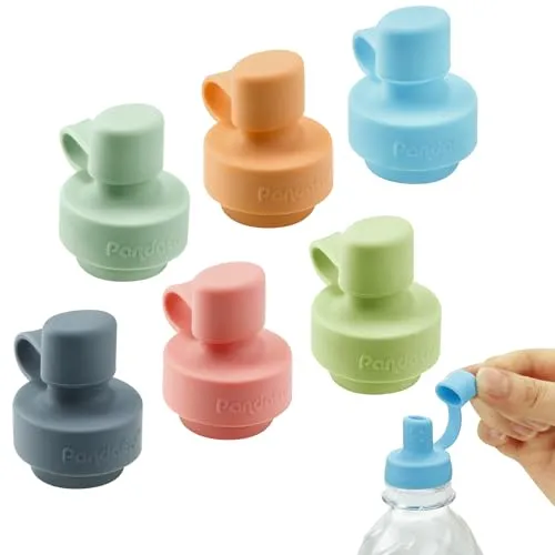 PandaEar Cup Silikon Flaschenaufsatz 6er Set bunt auslaufsicher