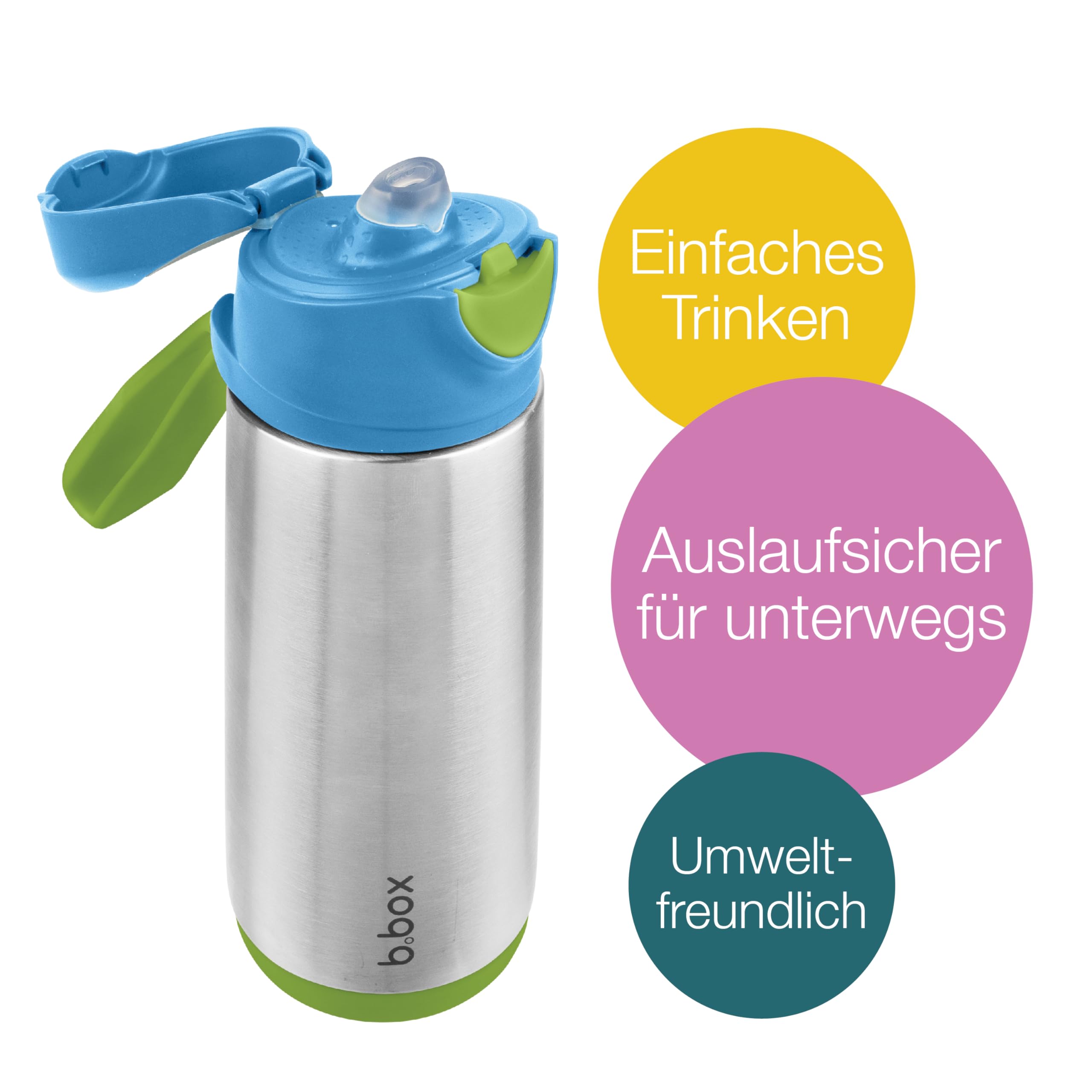 b.box Insulated Drink Bottle Trinkflasche 500ml Blau Schnabel