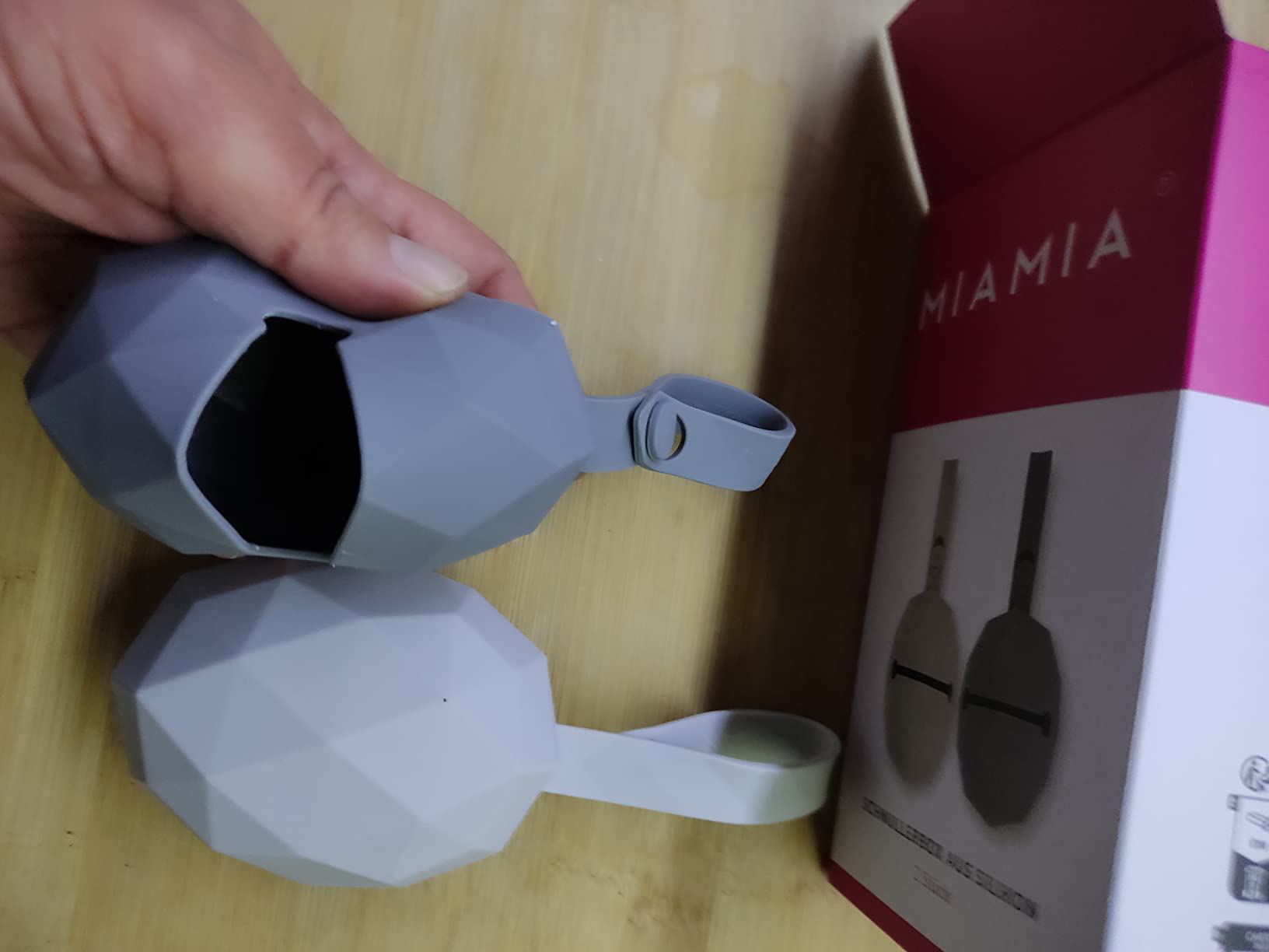 MiaMia Schnullerbox Set Silikon Grau 2er BPA-frei