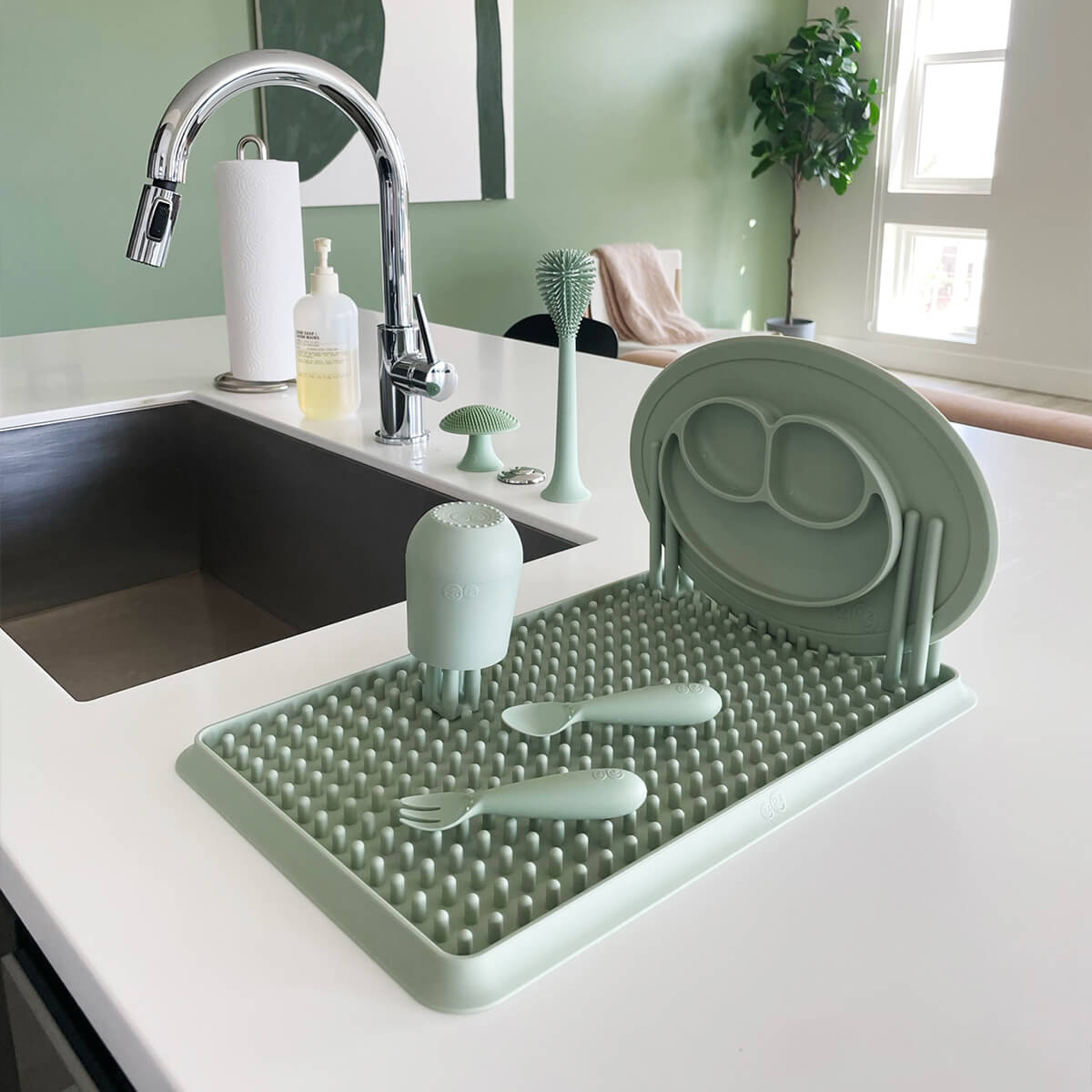 ezpz Cleaning Bundle Reinigungsset Salbei 3-teilig Silikon