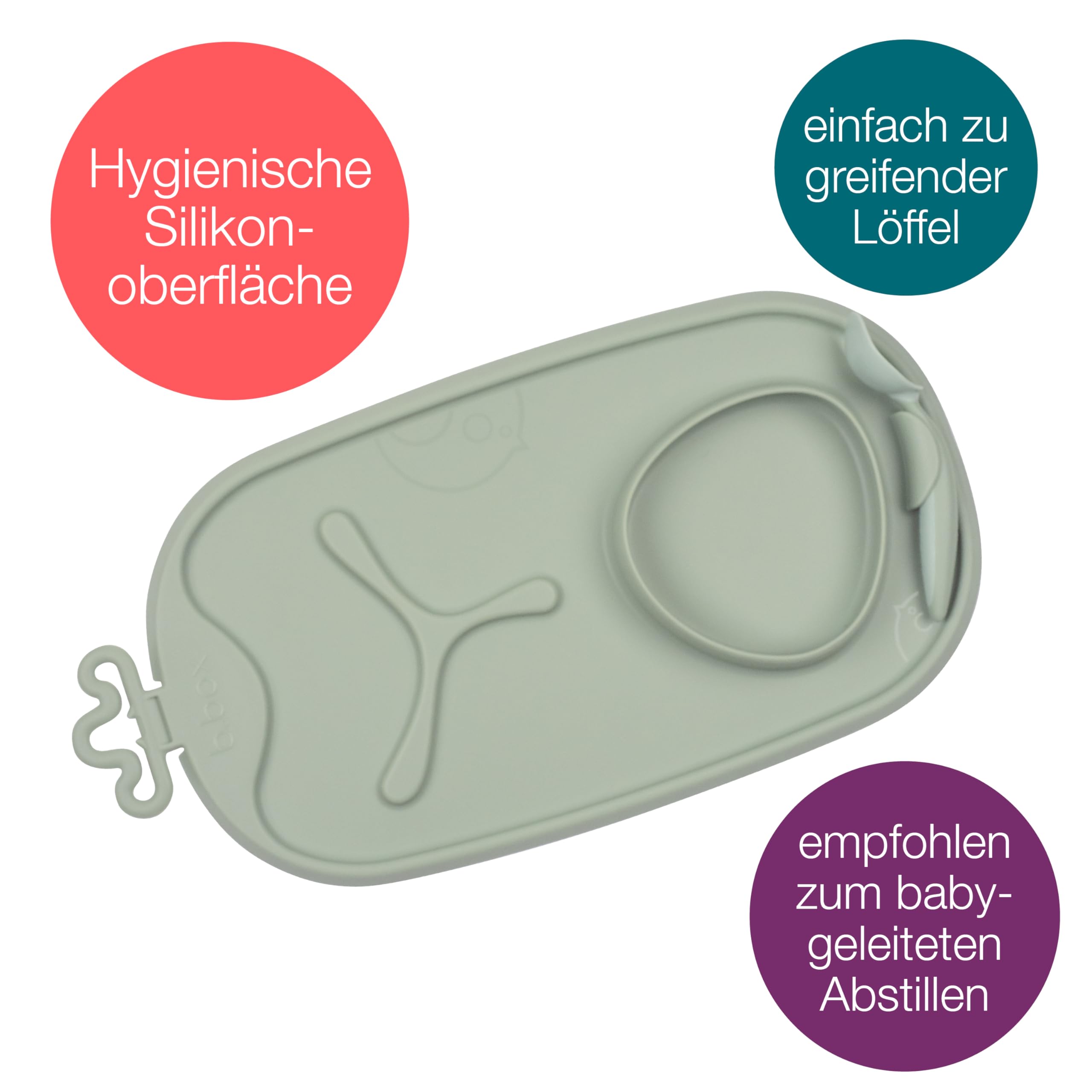 b.box Lunchbox Roll Go Essmatte Salbei Silikon