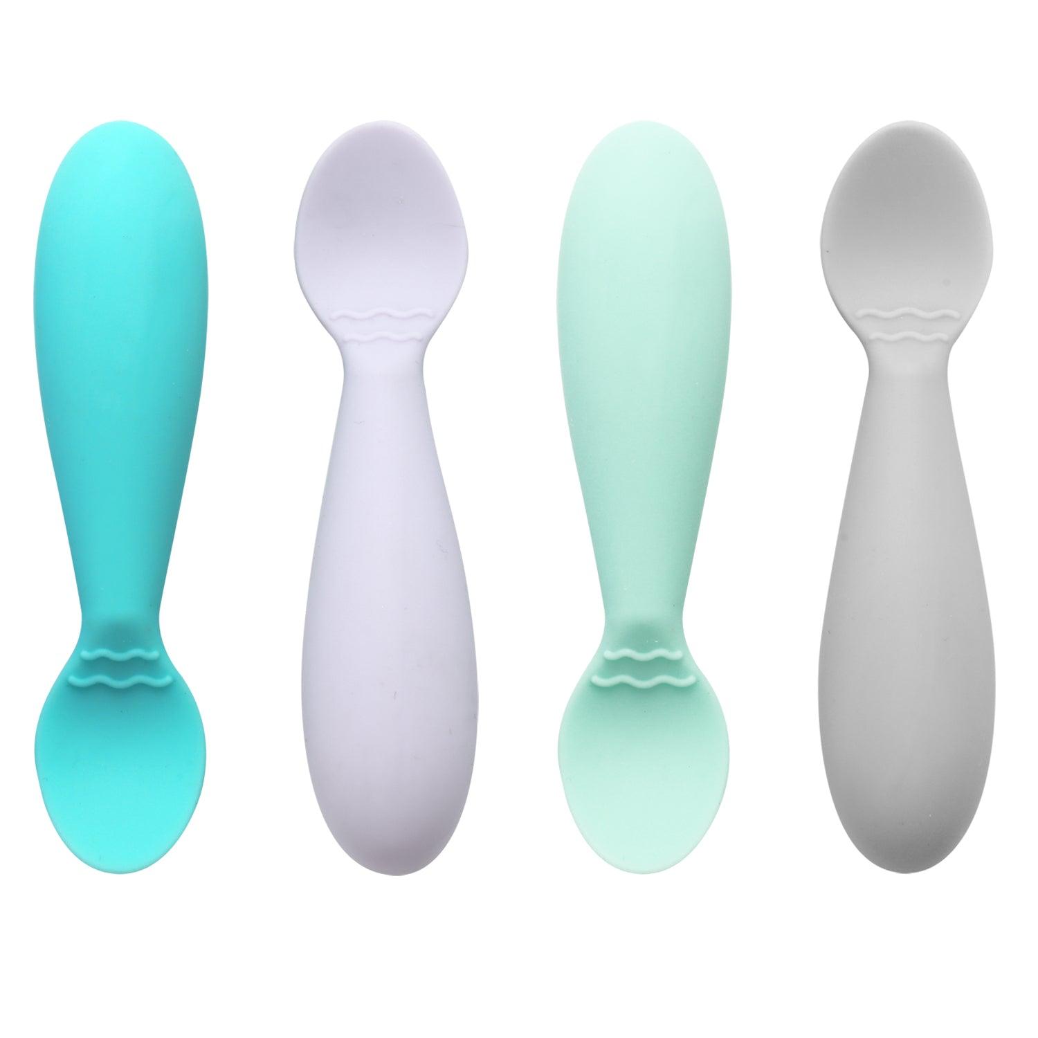 PandaEar Utensils Babylöffel 4er Silikon mit Stopper