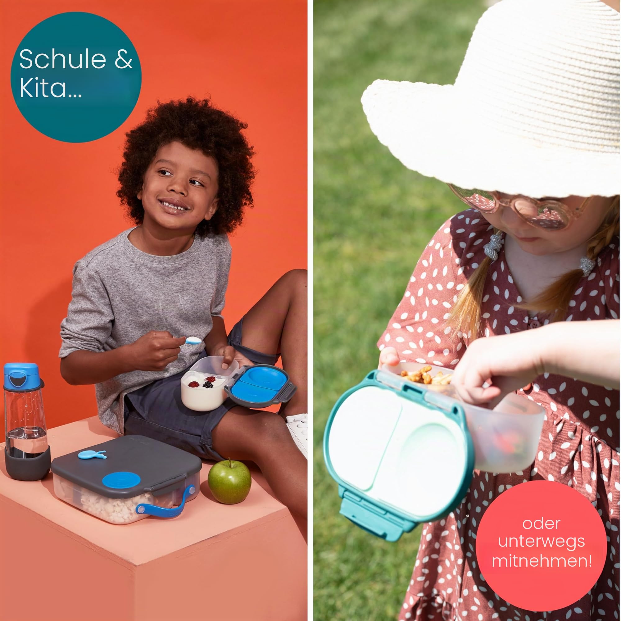 b.box Snackbox Frischhaltedose Zitronensorbet 2 Fächer