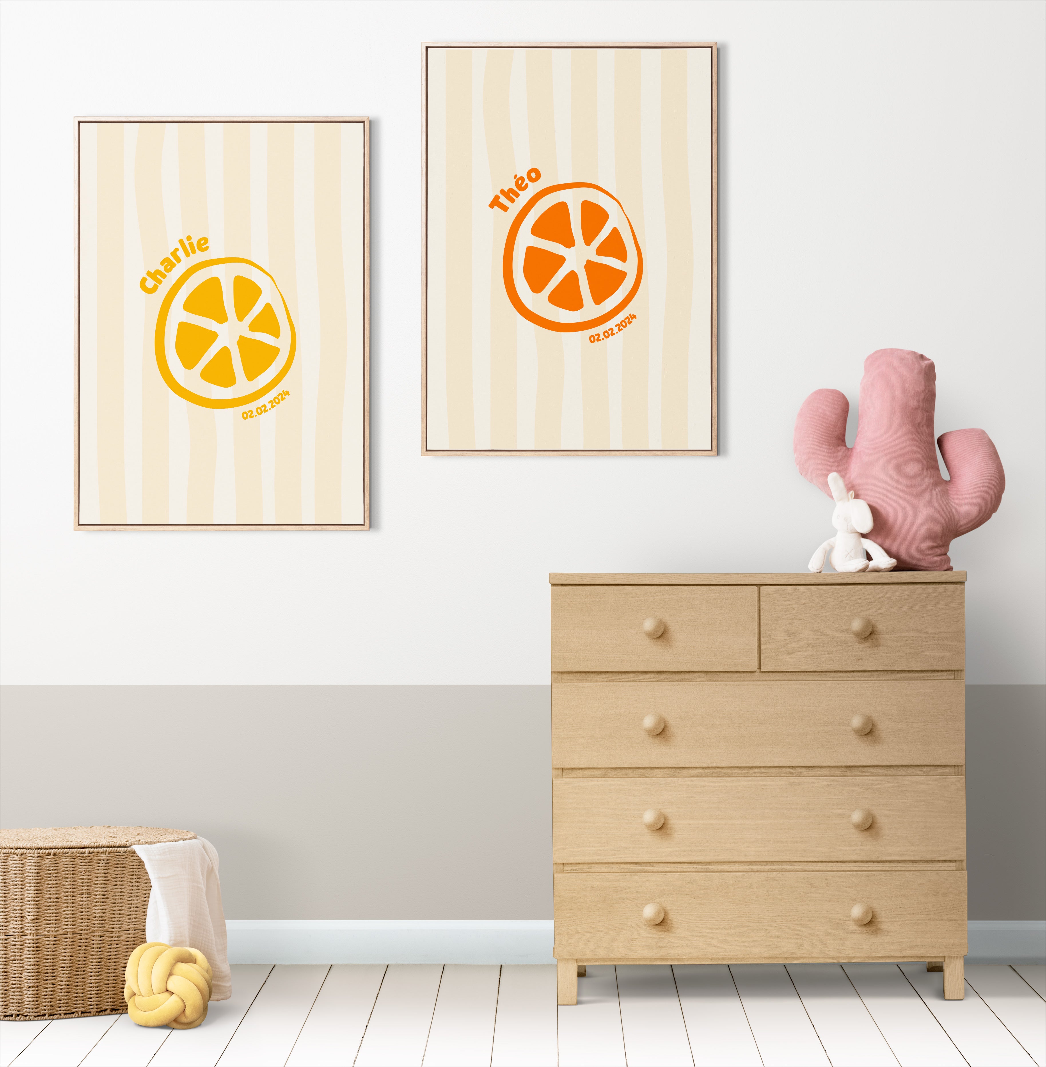Les Petits Citrons La Papeterie Minimaliste Poster A4 mit Rahmen