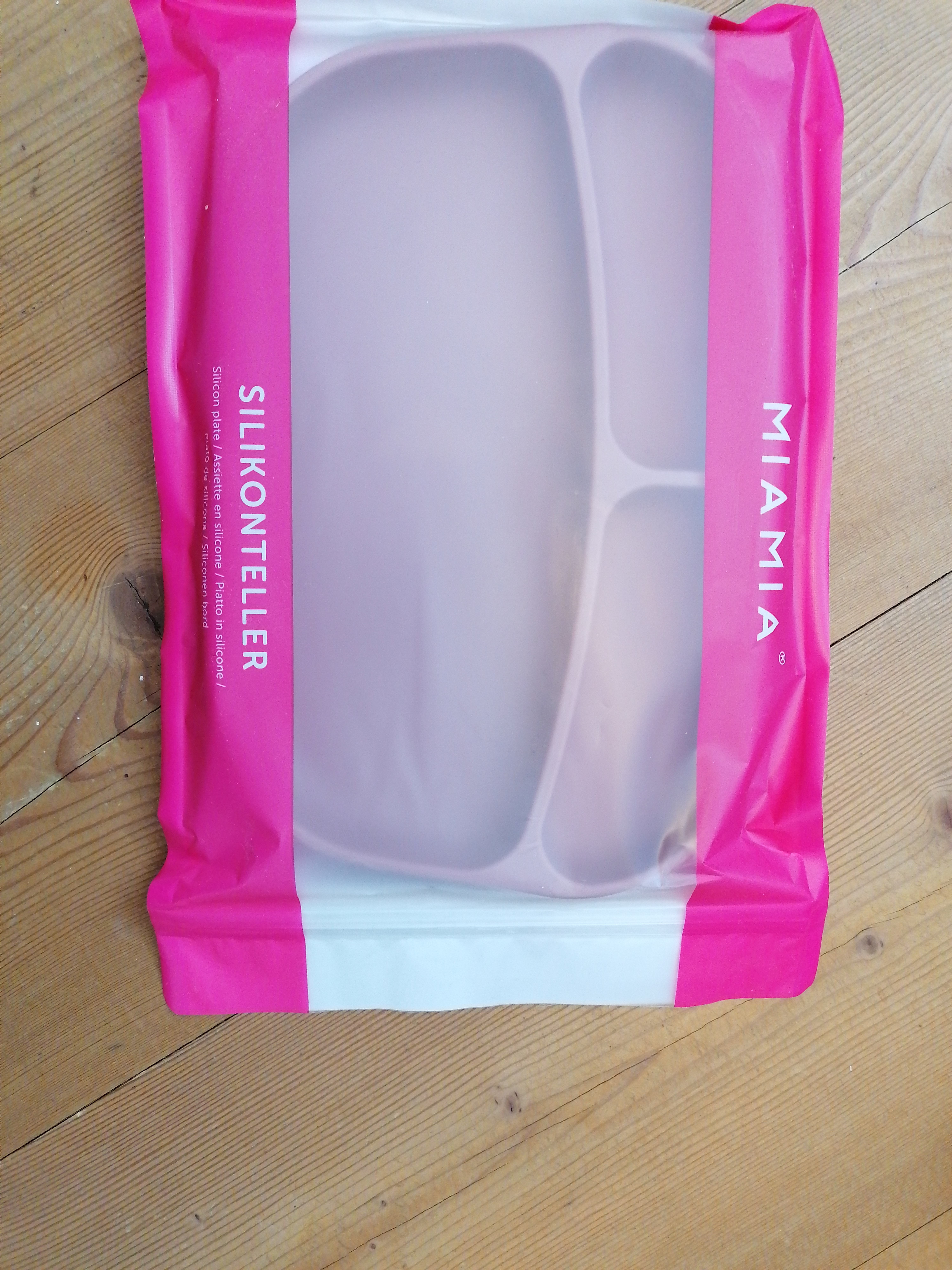 MiaMia Kindergeschirr Teller 3 Fächer Rose Silikon