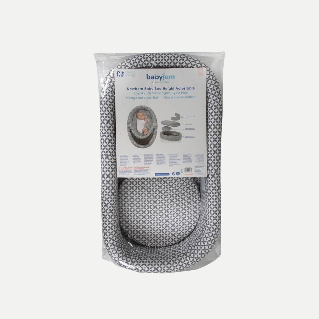 BabyJem Uyku Babynest verstellbar mit Refluxkeil grau