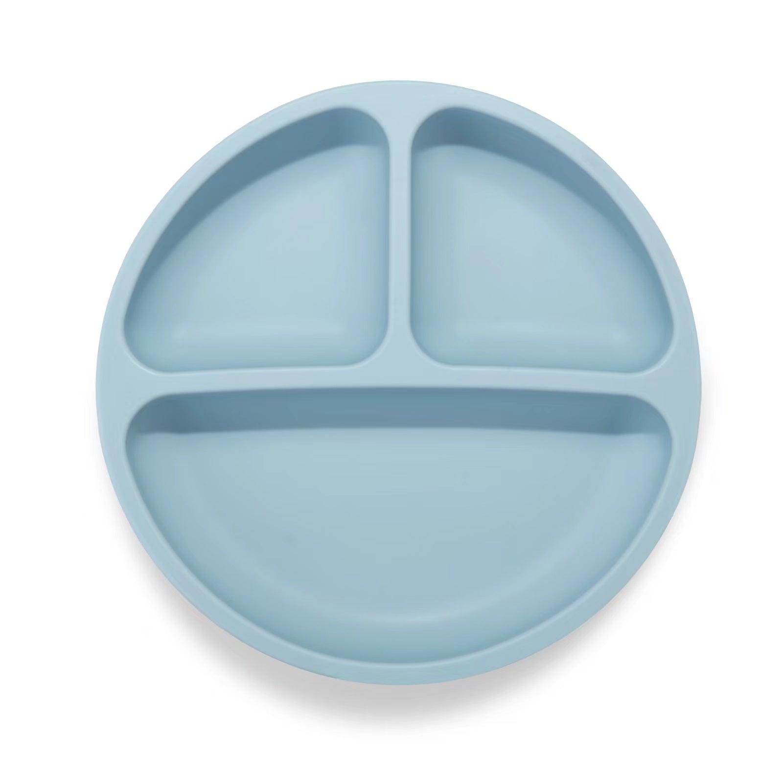 PandaEar Plates Saugteller Silikon unterteilt 3er Pack Blau
