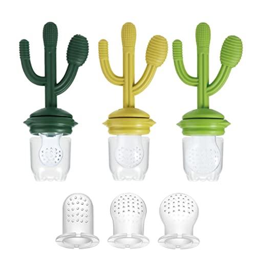 PandaEar Pacifiers Fruchtsauger Silikon 3er-Pack mit Deckel BPA-frei