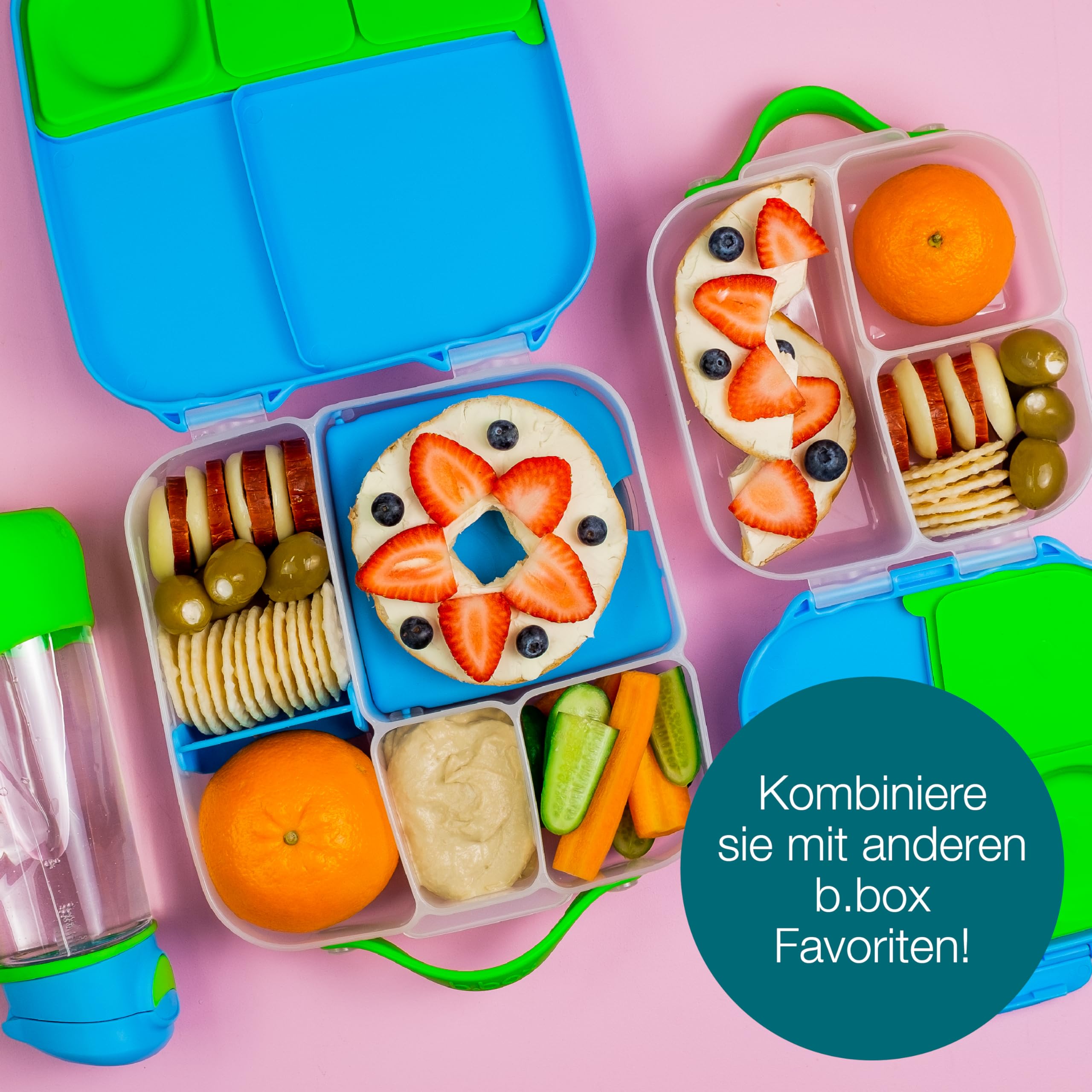 b.box Lunchbox Bento Brotdose 4 Fächer Lilac Pop 20 cm