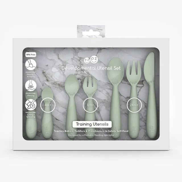 ezpz Basics Collection Developmental Utensil Set Silikon 5er