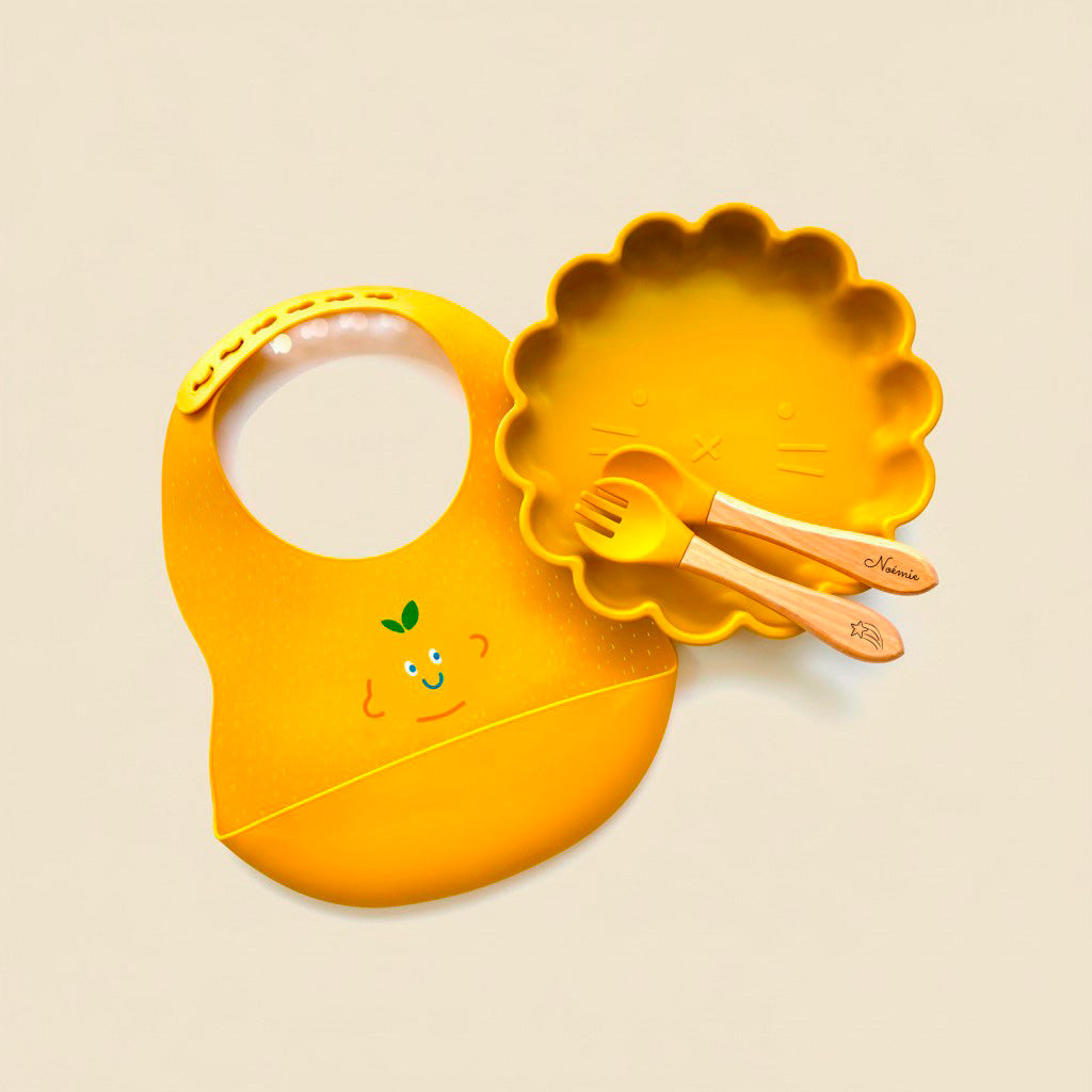 Les Petits Citrons Le Repas Mathéo Geschirrset Lion Hellblau