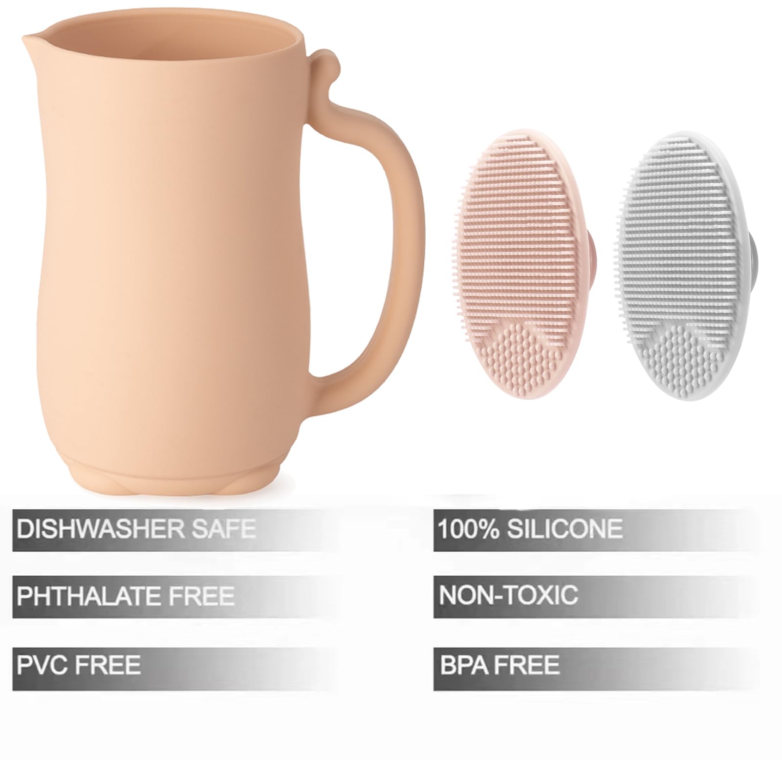 PandaEar Shampoobecher Silikon Pink mit Bürsten