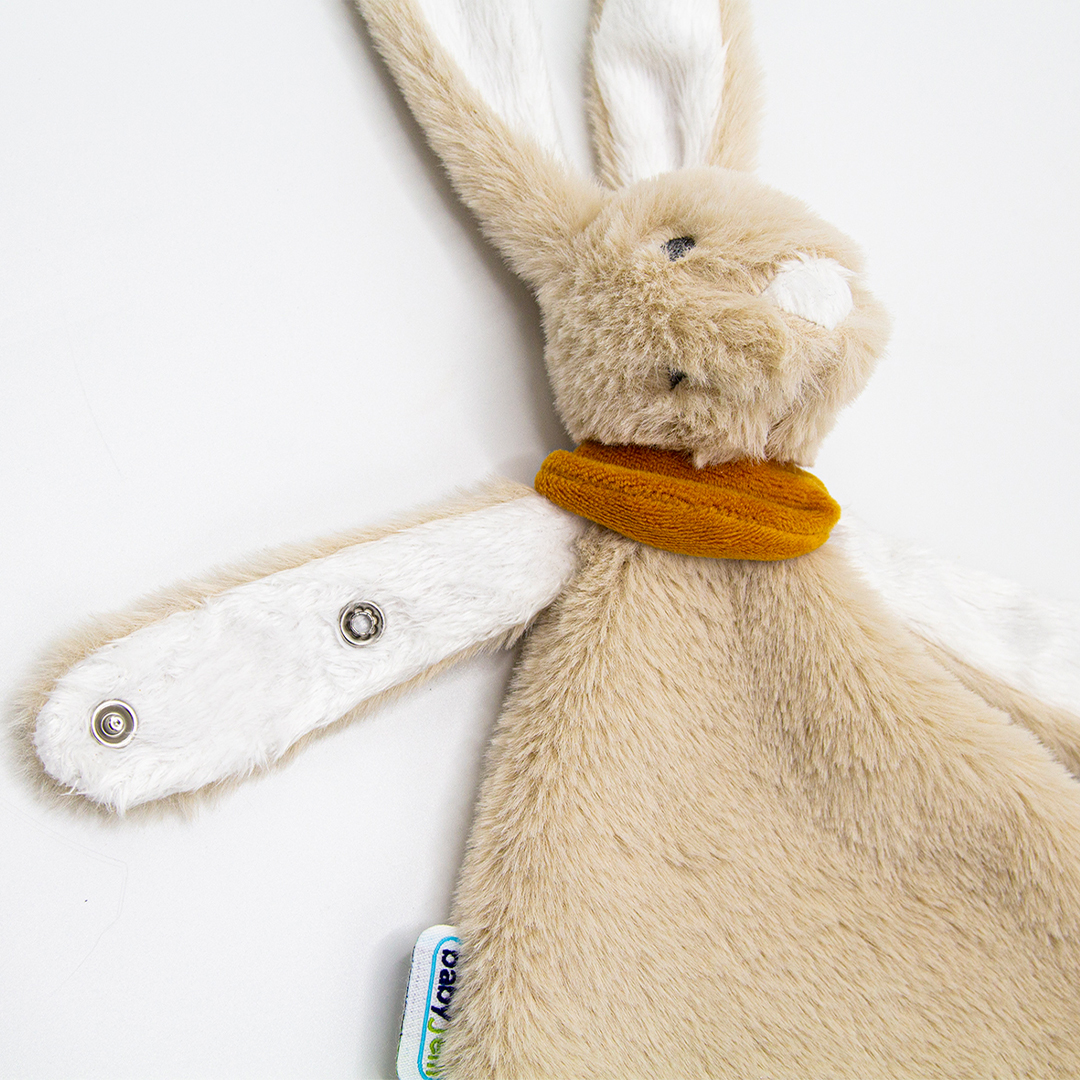BabyJem Oyuncak Schmusetuch Hase mit Schnullerband