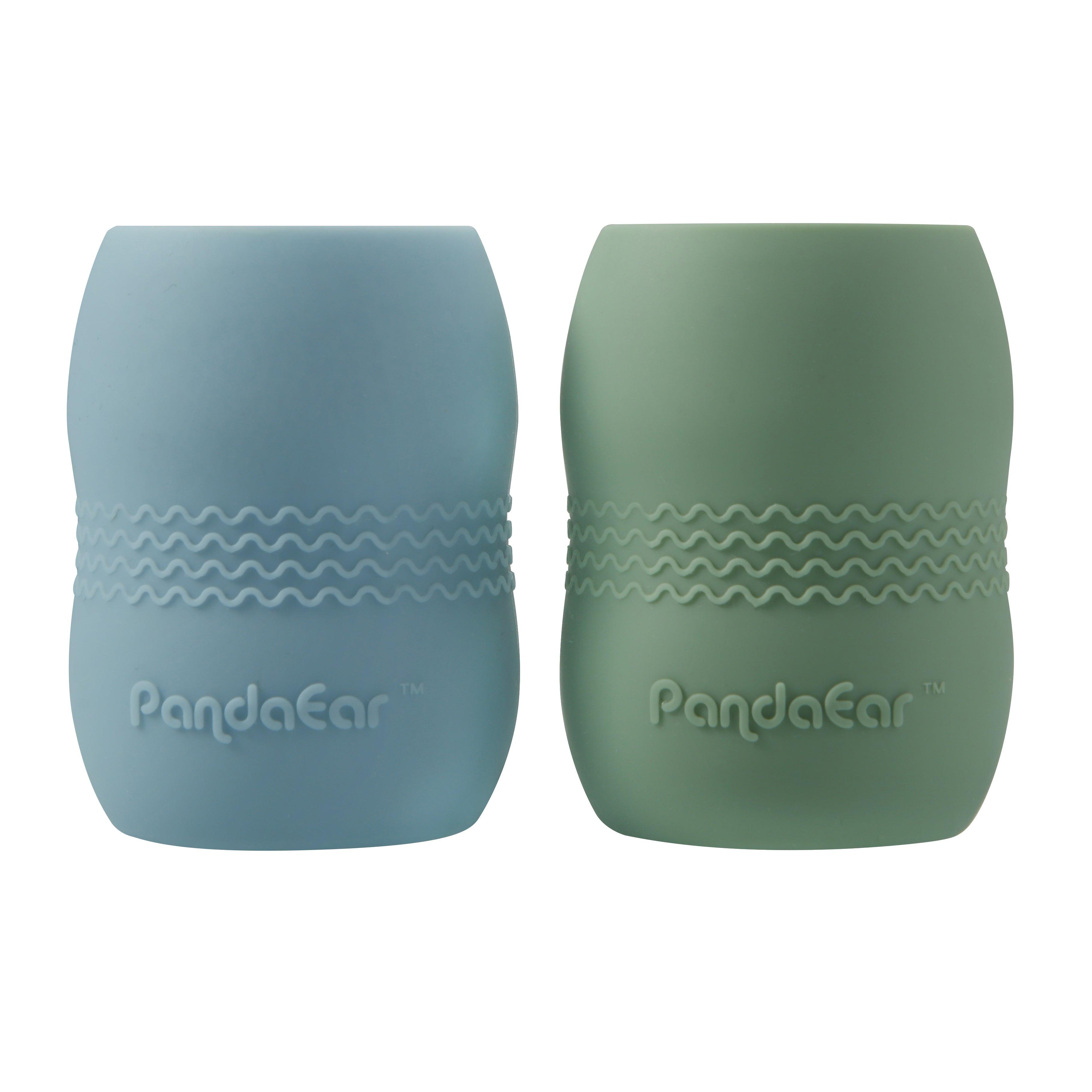 PandaEar Cup Trinkbecher Silikon Blau/Grün 2er-Pack saugfest