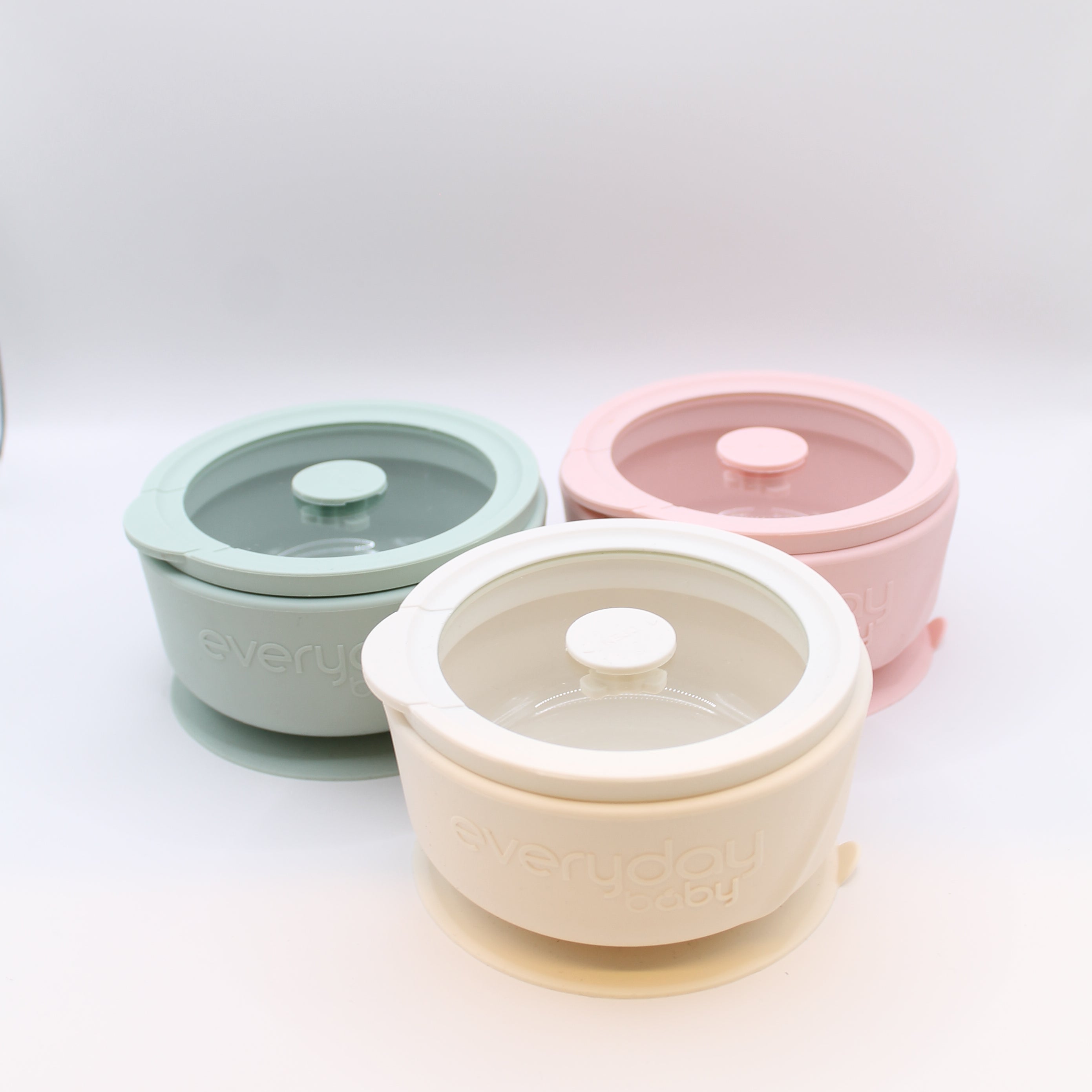 Everyday Baby Tableware Glasschale Saugnapf Deckel Rosa