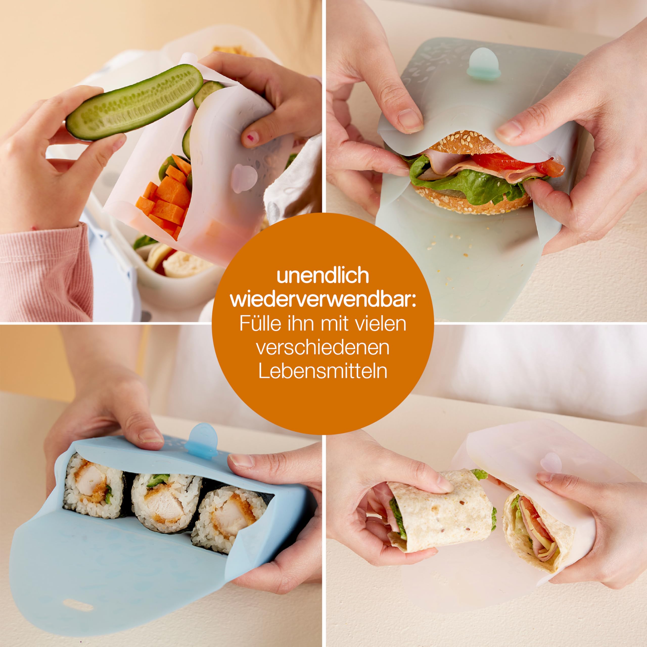 b.box Sandwich Silikonbeutel Wald wiederverwendbar Lunchbox