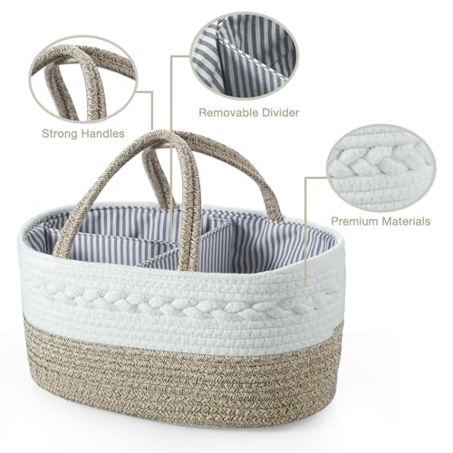 PandaEar Nursery Windelorganizer Baumwolle braun