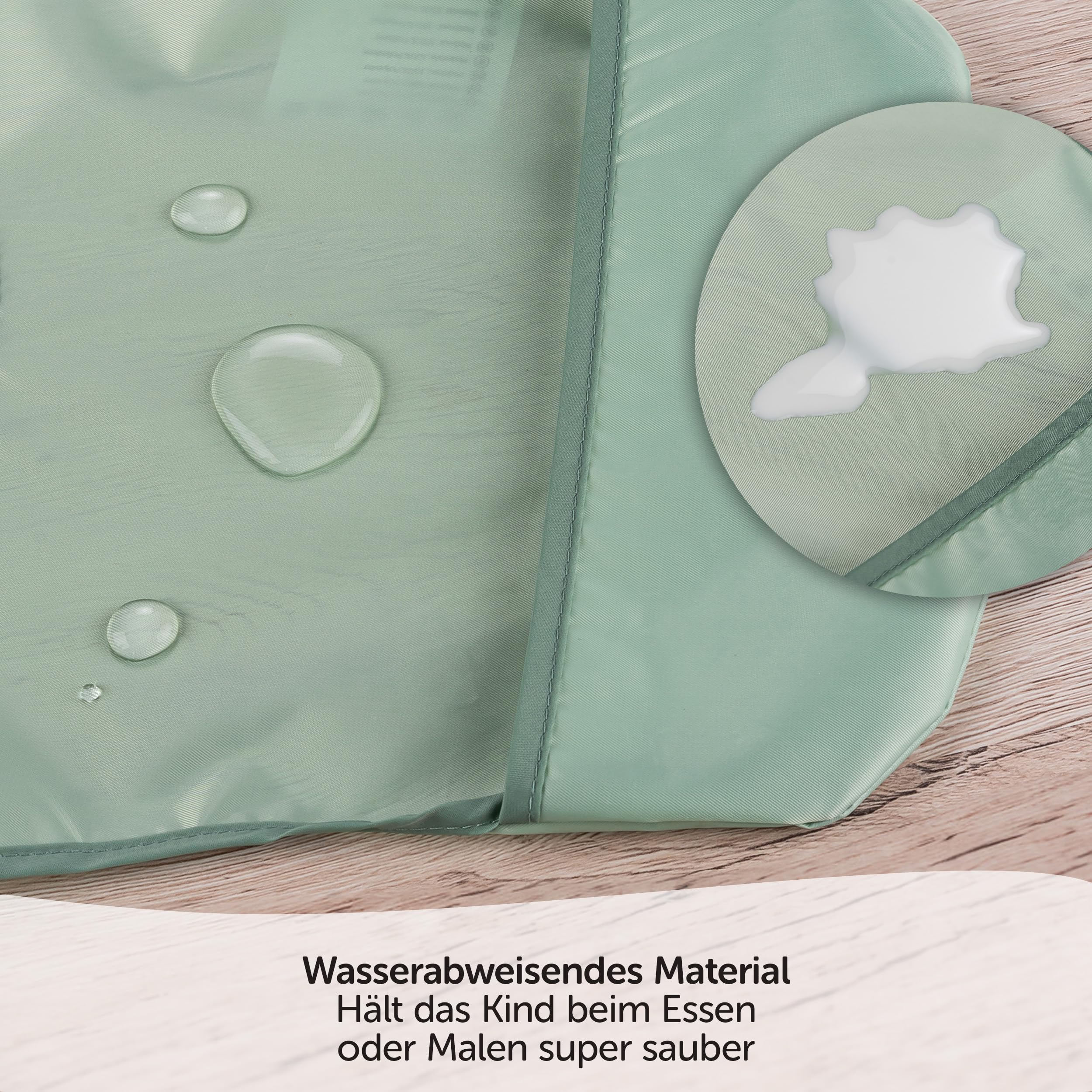 MiaMia Lätzchen 3er Set Ärmellätzchen Grün mit Schale