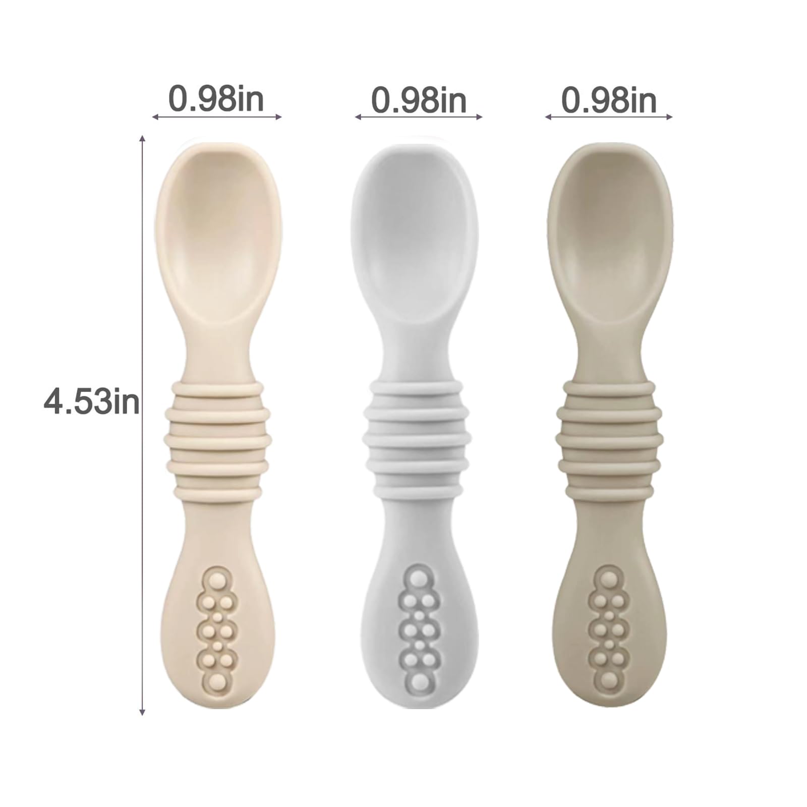 PandaEar Plates Saugteller Baby 3er Silikon mit Löffel Creme