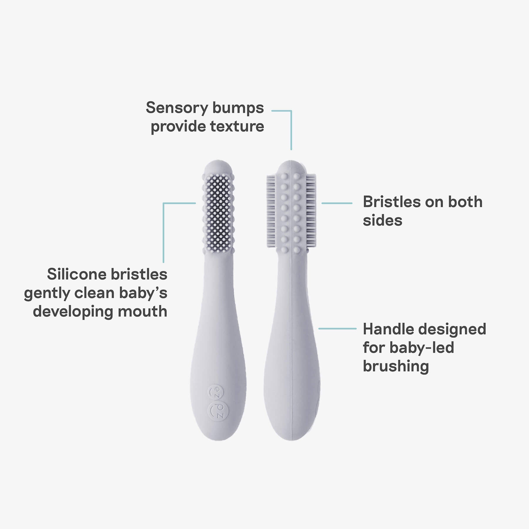 ezpz Baby-Led Zahnbürste Silikon 5er Pack Baby Set