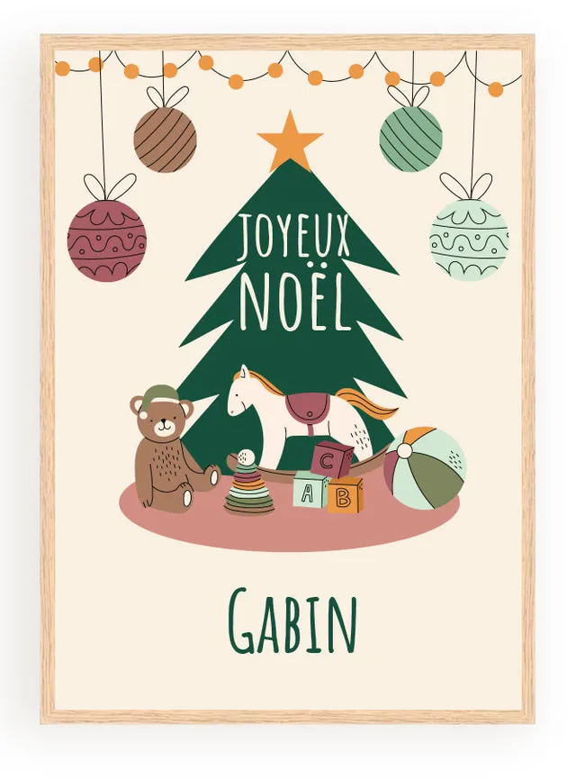 Les Petits Citrons La Papeterie Salon de Noël Poster mit Namen A4 mit Rahmen