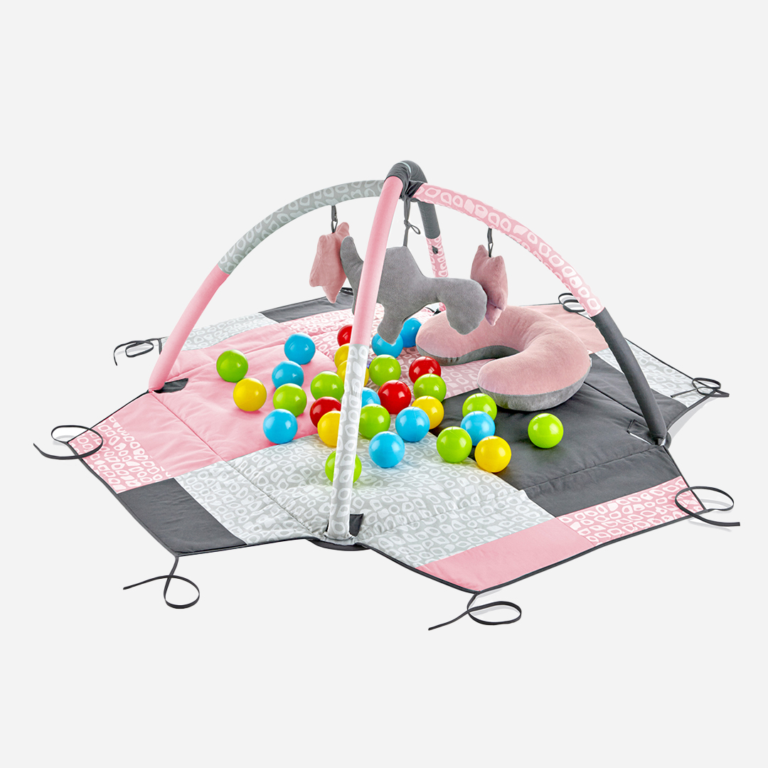 BabyJem Oyuncak Spielteppich 140 cm Baumwolle altrosa 2in1 Sack