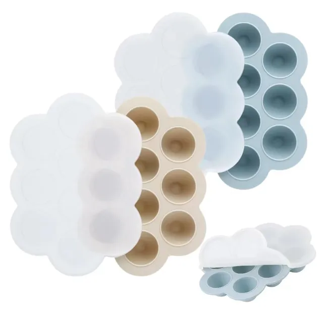 PandaEar Gefrierbehälter Silikon 2er Blau/Beige 10x30ml