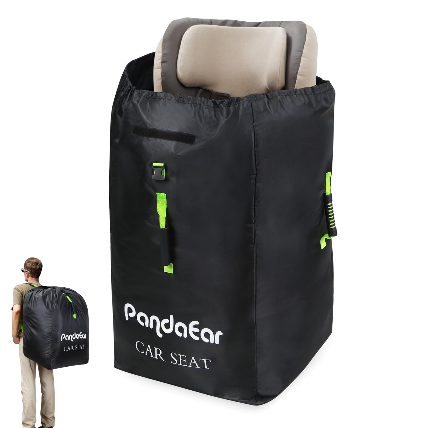 PandaEar Autositz Reisetasche Schwarz Universal 46x46x86