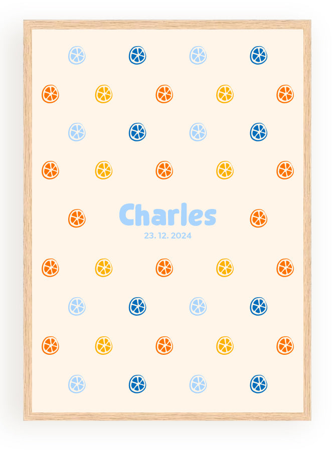 Les Petits Citrons La Papeterie Citrons Poster Grün A4 mit Rahmen