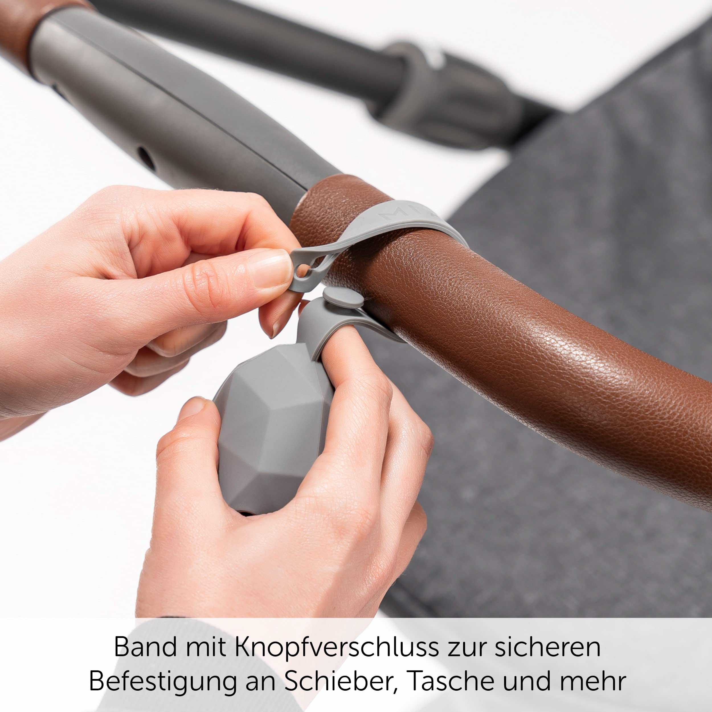 MiaMia Schnullerbox Set Silikon Grau 2er BPA-frei