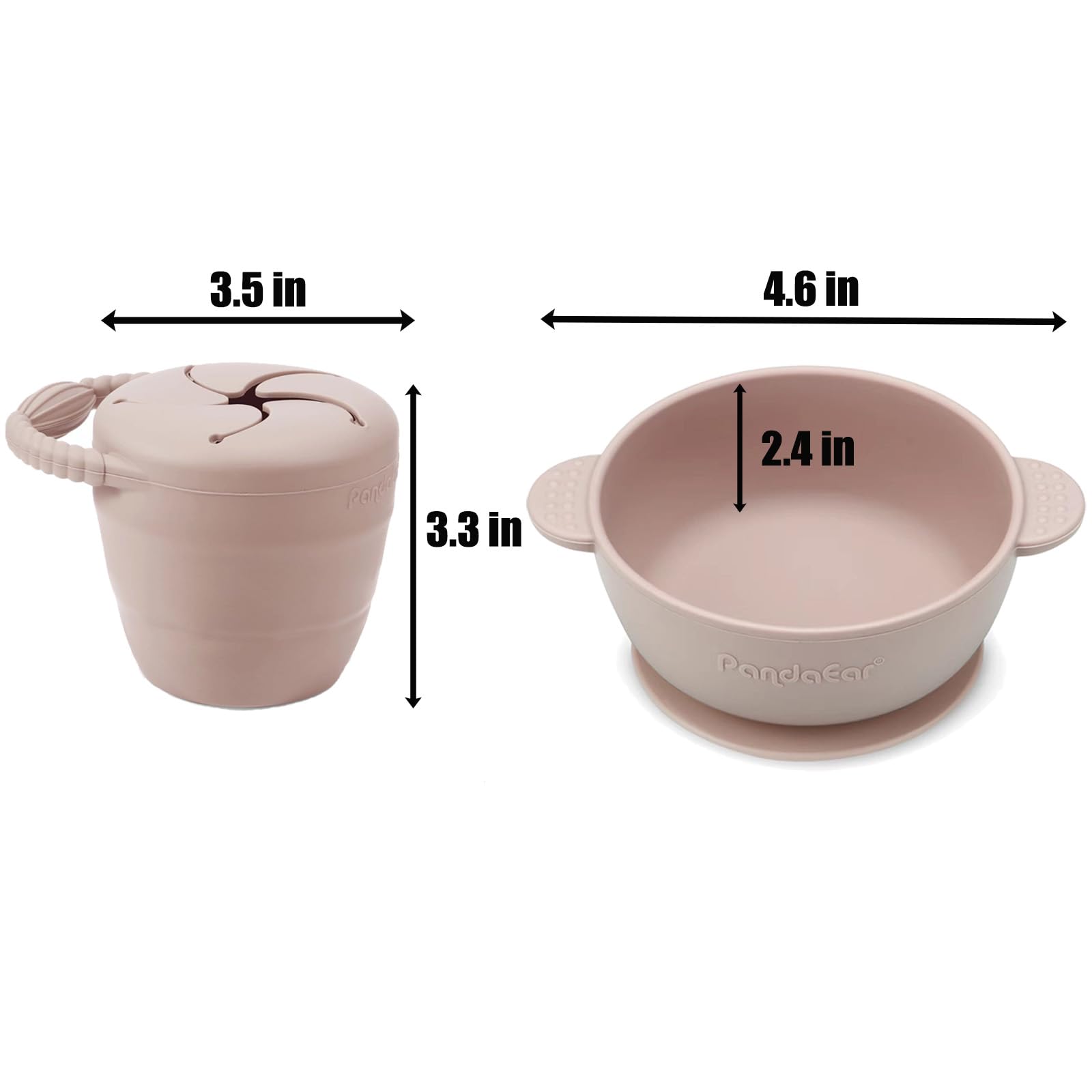PandaEar Feeding Set Essset Silikon 9-teilig Pink
