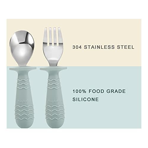 PandaEar Utensils Kinderbesteck 4-tlg Edelstahl Grün