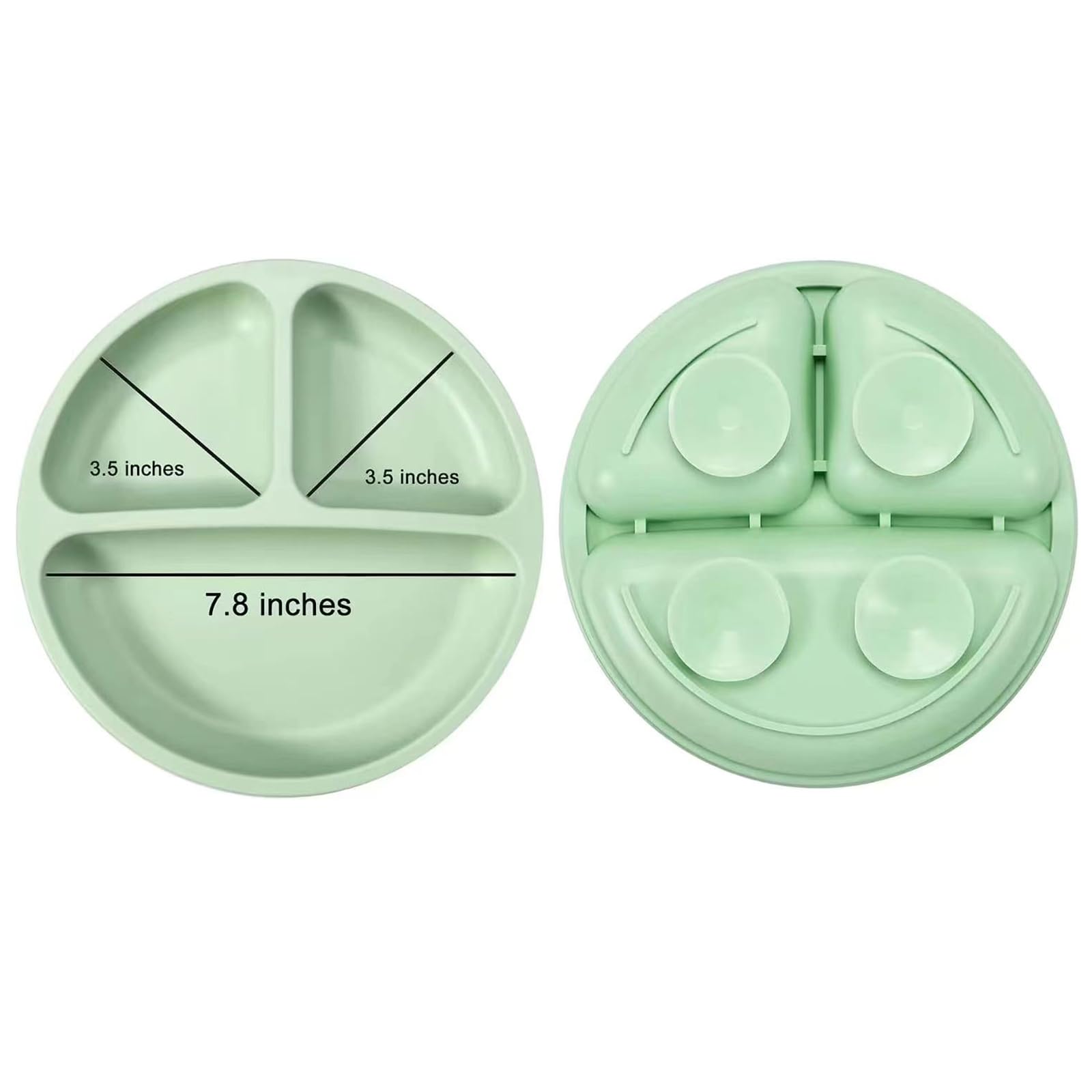 PandaEar Feeding Set Silikon Blau Grün Saugteller Becher Besteck