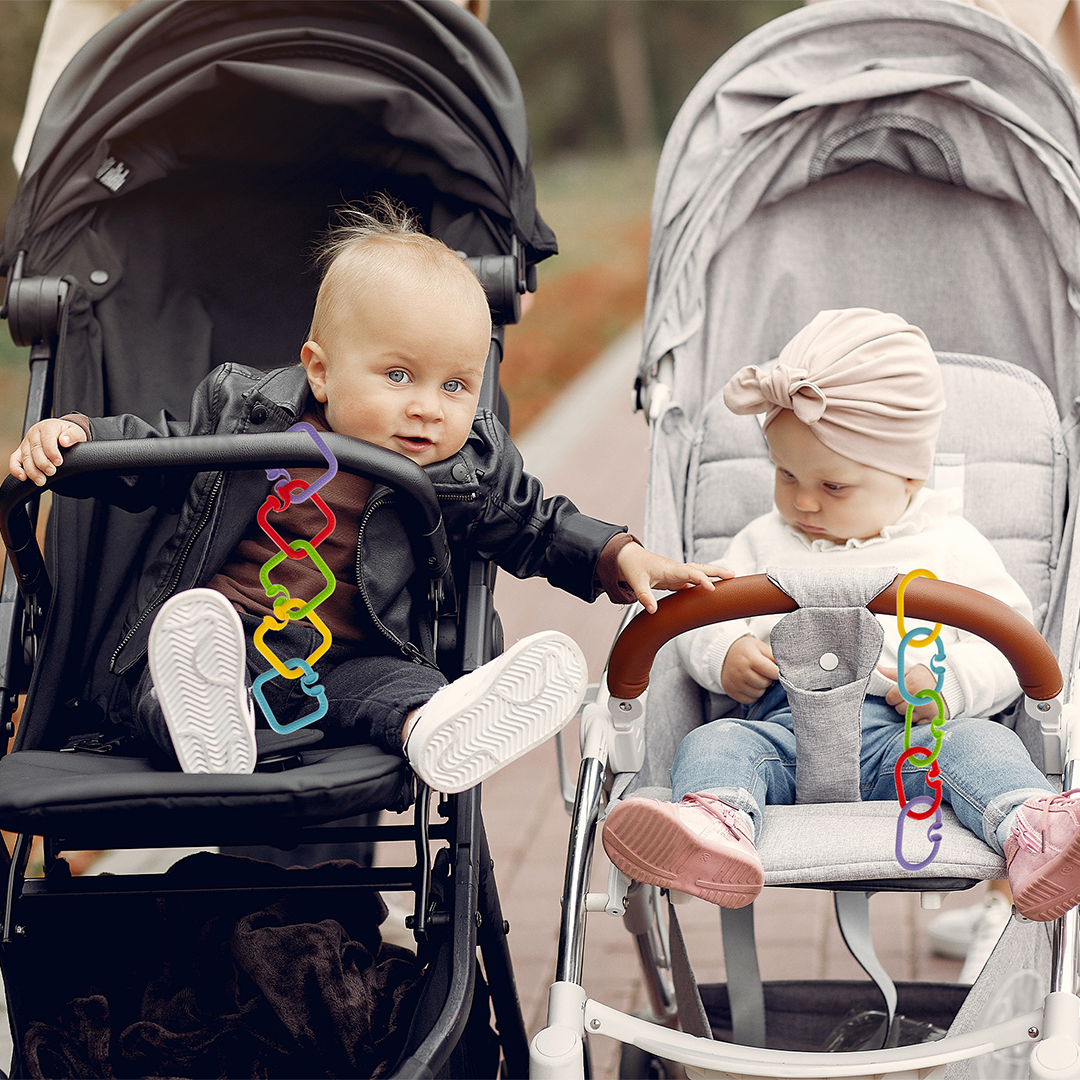 BabyJem Oyuncak Spielzeugkette 5-teilig mit Beißring ab 3 Monate