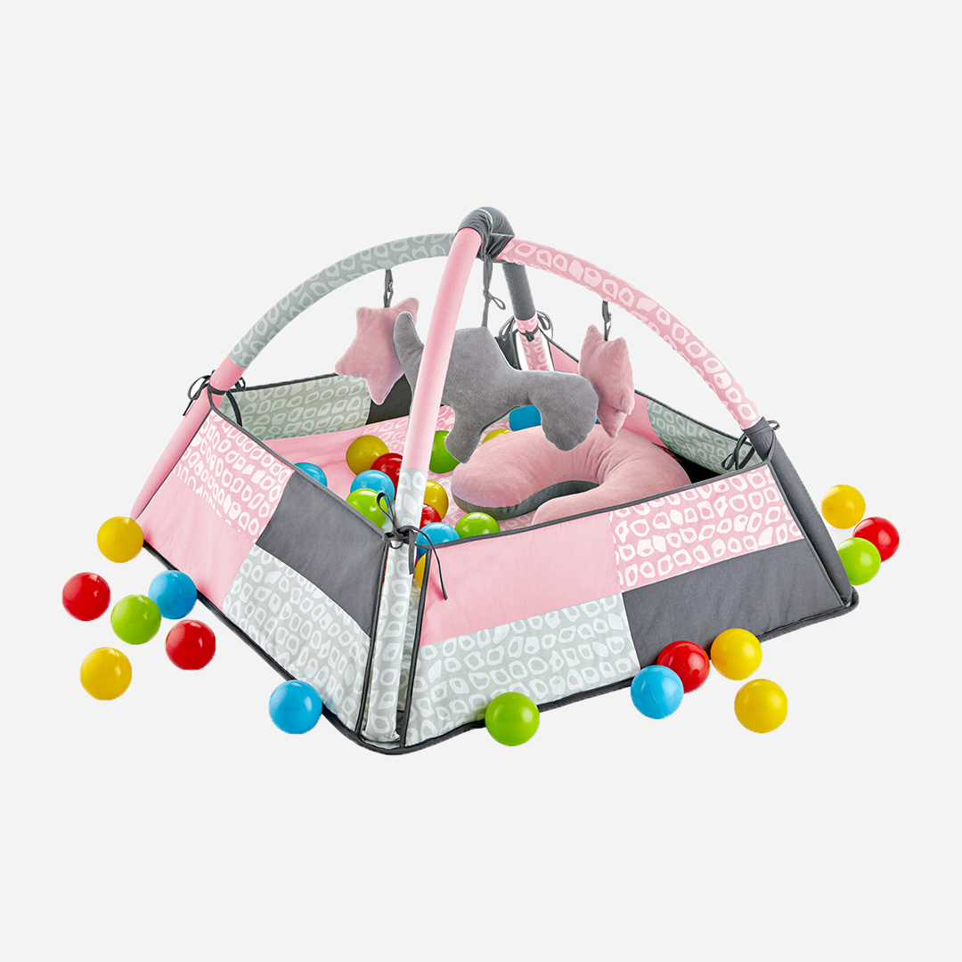 BabyJem Oyuncak Spielteppich 140 cm Baumwolle altrosa 2in1 Sack