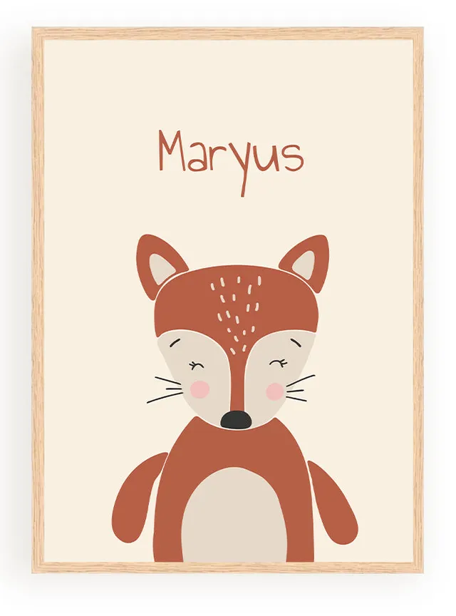 Les Petits Citrons La Papeterie Tiere Poster mit Namen A4